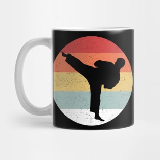 Karate Retro Vintage 70s 80s Silhouette Distressed Mug